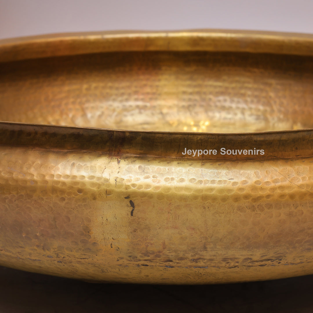 Handcrafted Brass Urli Bowl with Side Handles