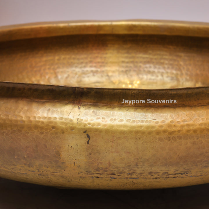 Handcrafted Brass Urli Bowl with Side Handles