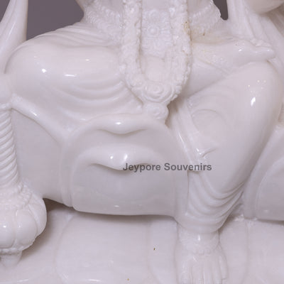 24" Divine White Marble Lakshmi Narayan Idol Set