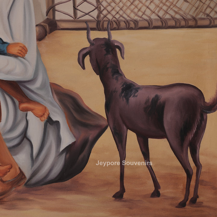 Traditional Rajasthani village Culture - Canvas Painting