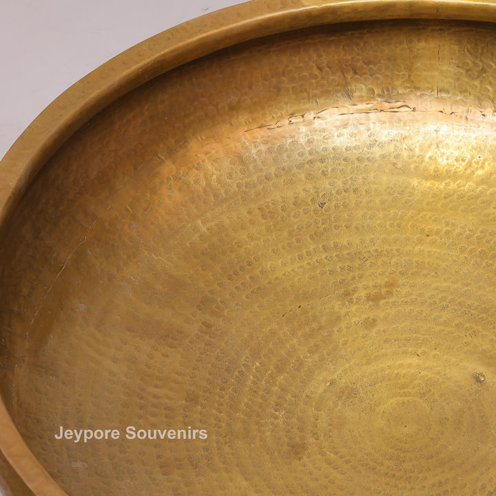 Handcrafted Brass Urli Bowl with Side Handles