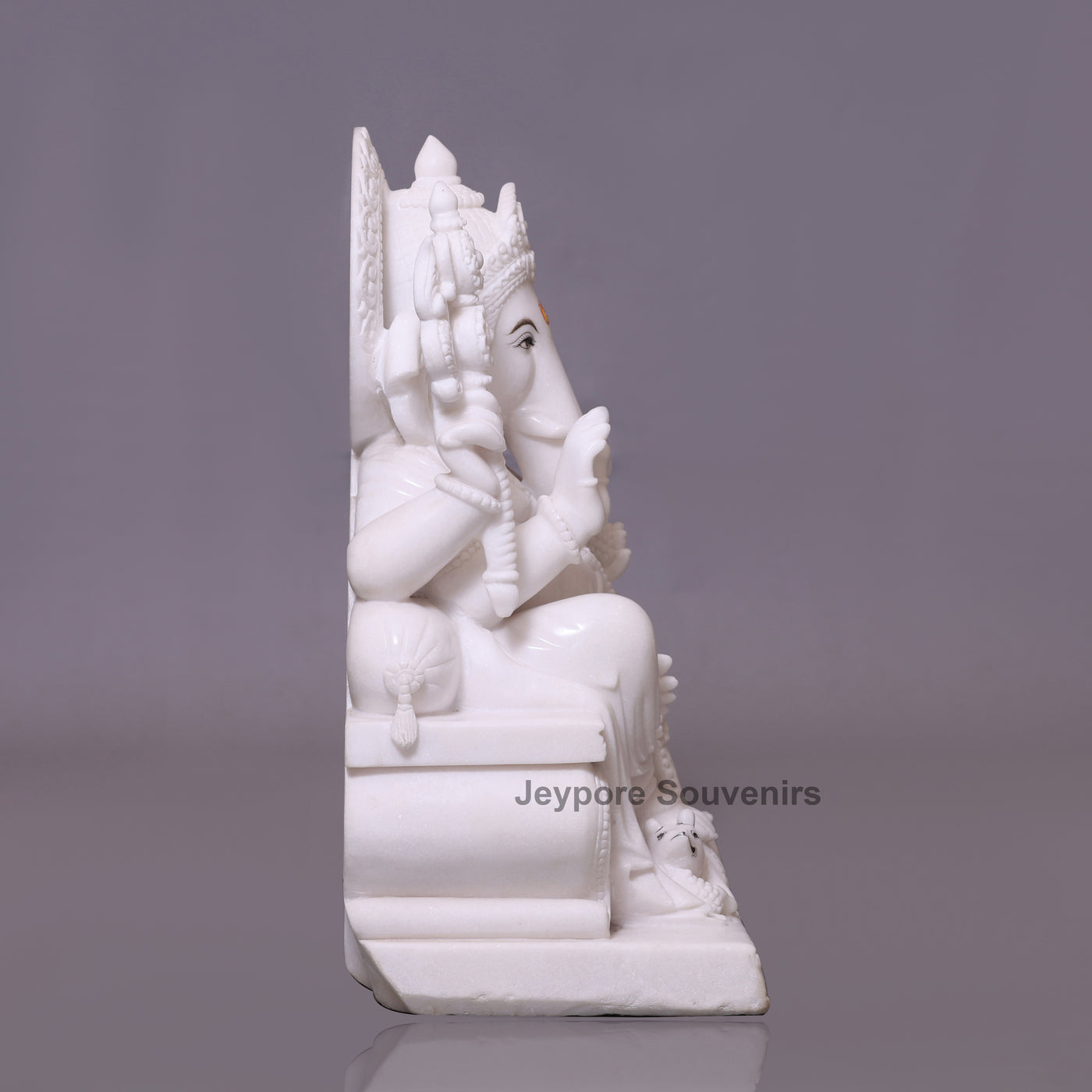 27" Handcrafted  Pure White Marble Lord Ganesha Statue
