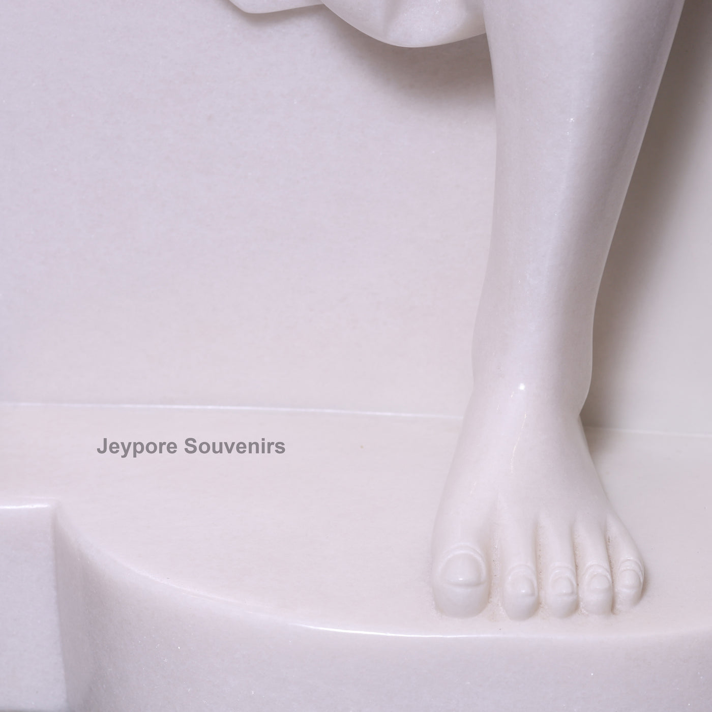 Exquisite 39" Handcrafted Pure White Marble Sai Baba Statue