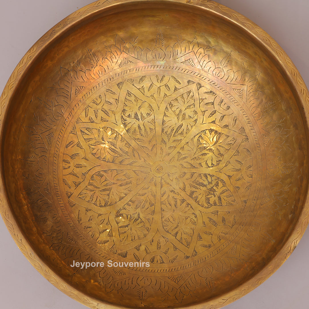 Handcrafted Decorative Centerpiece Brass Urli Bowl with Handles