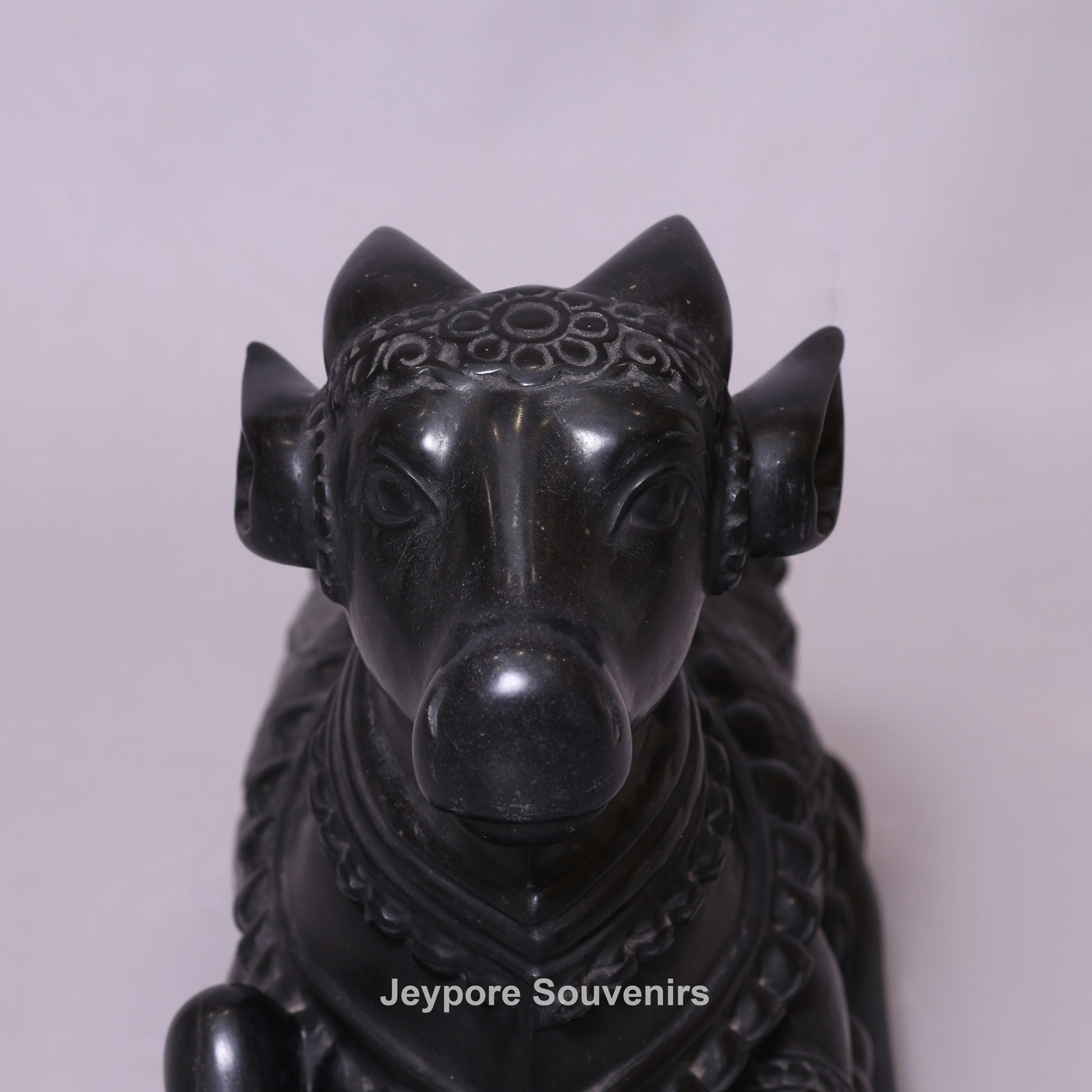 20" Handcrafted Black Marble Nandi Statue