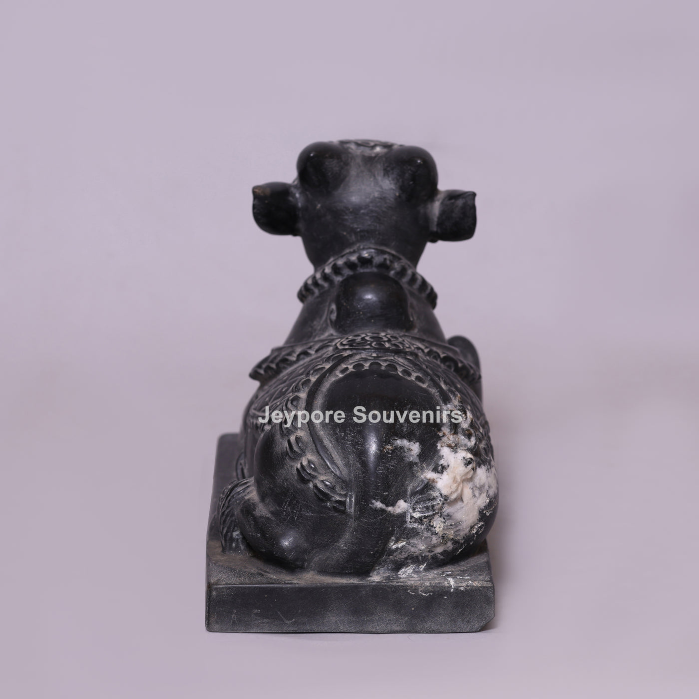 20" Handcrafted Black Marble Nandi Statue