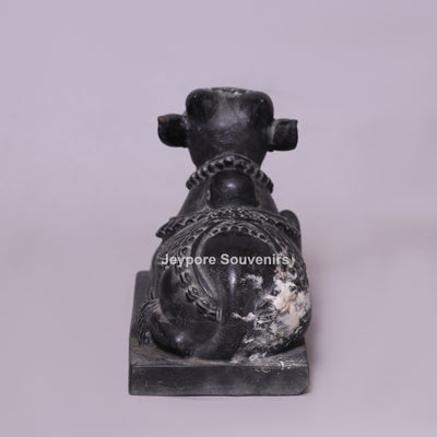 20" Handcrafted Black Marble Nandi Statue