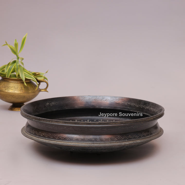 Handcrafted Antique Brass Urli Bowl with Ethnic Engraving