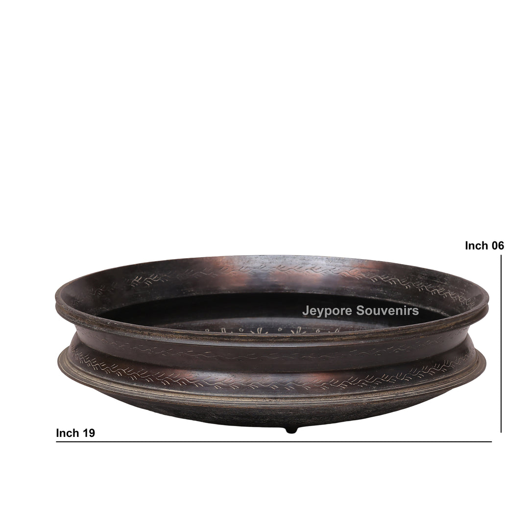 Handcrafted Antique Brass Urli Bowl with Ethnic Engraving
