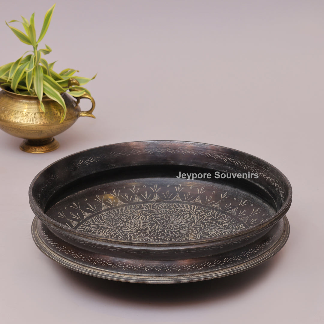 Handcrafted Antique Brass Urli Bowl with Ethnic Engraving