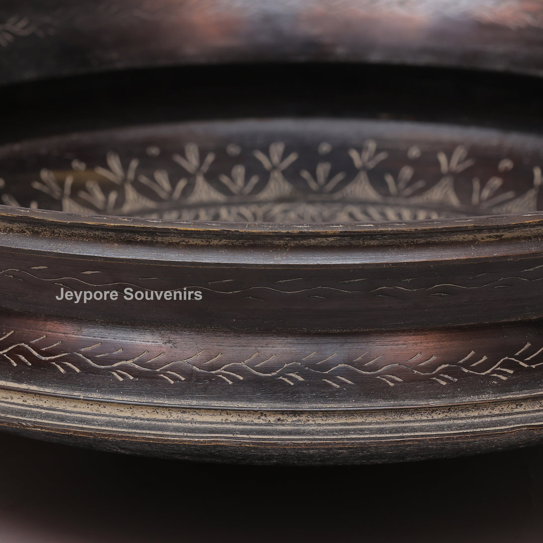 Handcrafted Antique Brass Urli Bowl with Ethnic Engraving