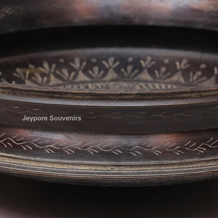 Handcrafted Antique Brass Urli Bowl with Ethnic Engraving