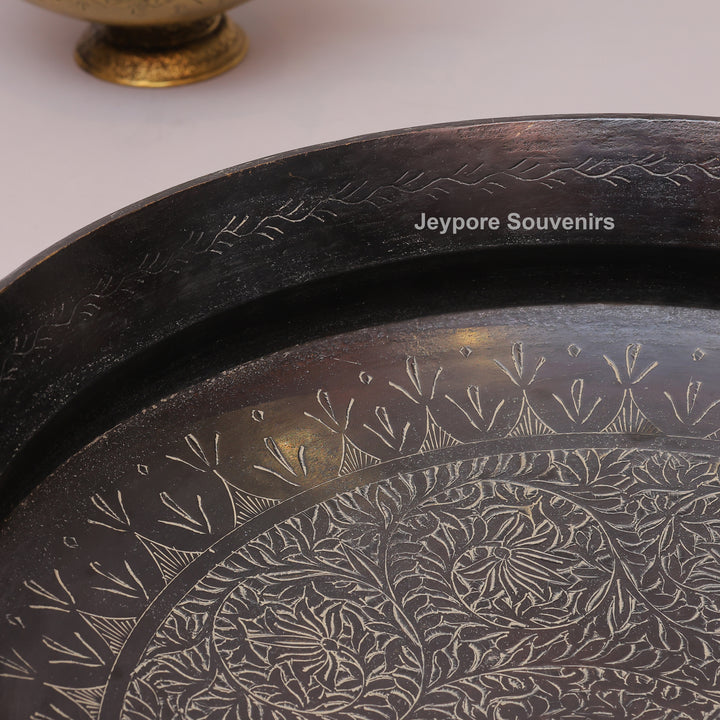 Handcrafted Antique Brass Urli Bowl with Ethnic Engraving