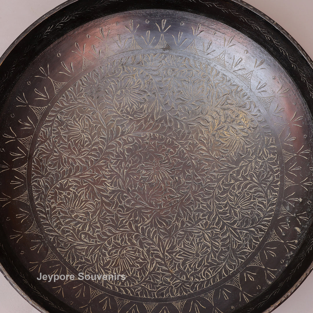 Handcrafted Antique Brass Urli Bowl with Ethnic Engraving