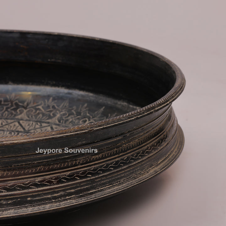 Handcrafted Antique Finish Dark Brass urli Bowl with Side Handles