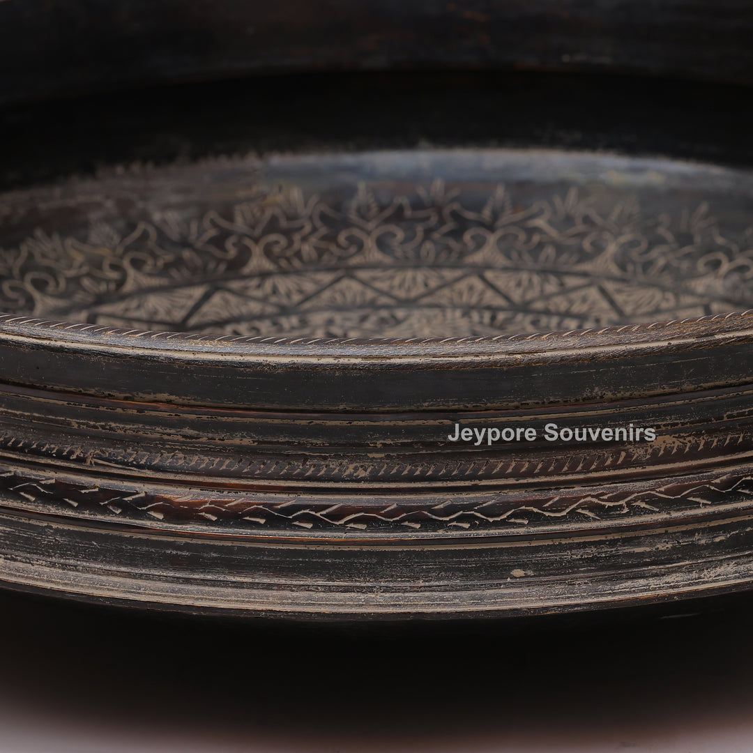 Handcrafted Antique Finish Dark Brass urli Bowl with Side Handles