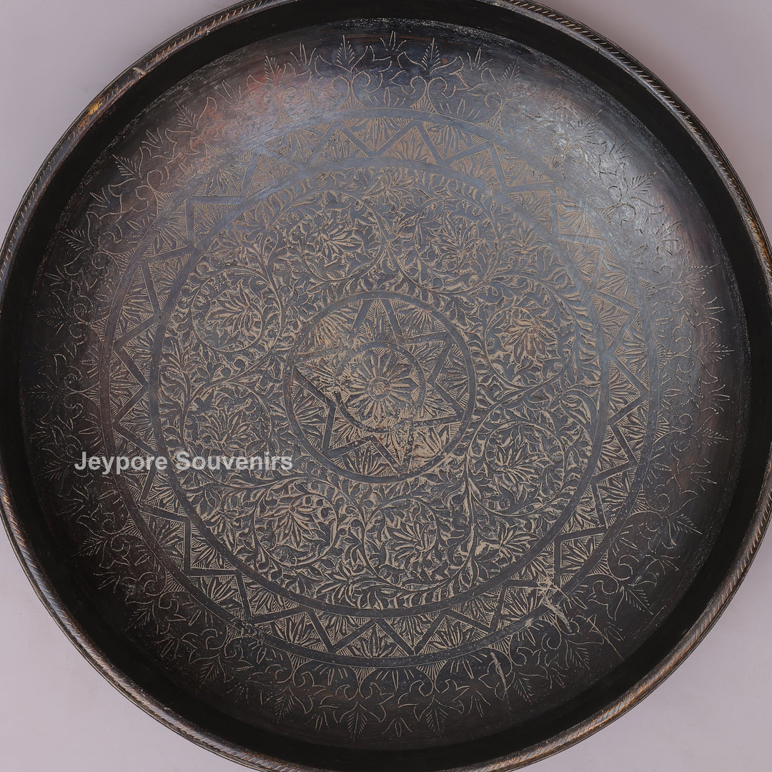 Handcrafted Antique Finish Dark Brass urli Bowl with Side Handles