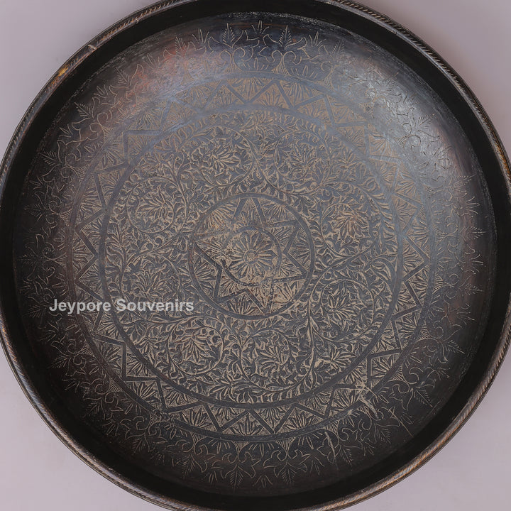 Handcrafted Antique Finish Dark Brass urli Bowl with Side Handles