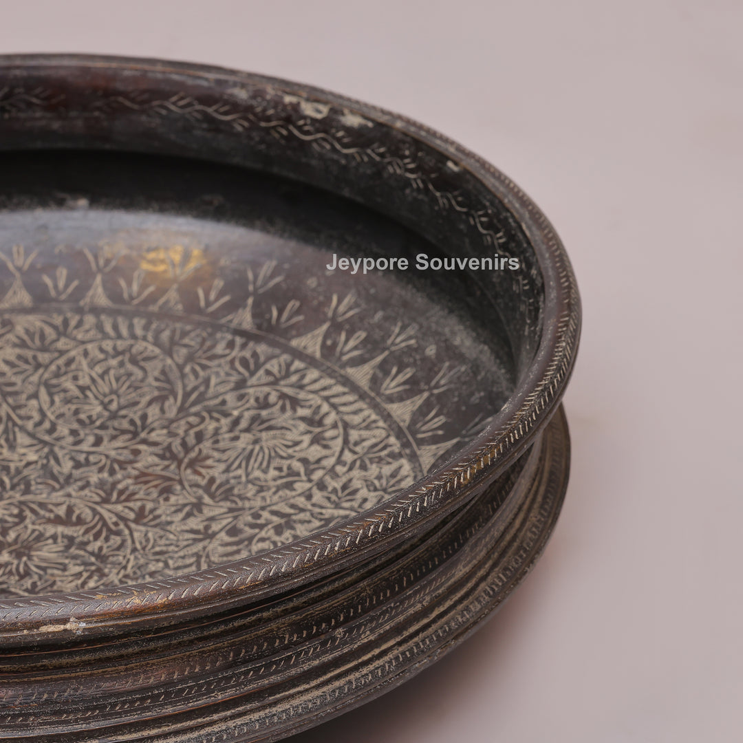 Handcrafted Dark Brass Urli Bowl with Side Handles