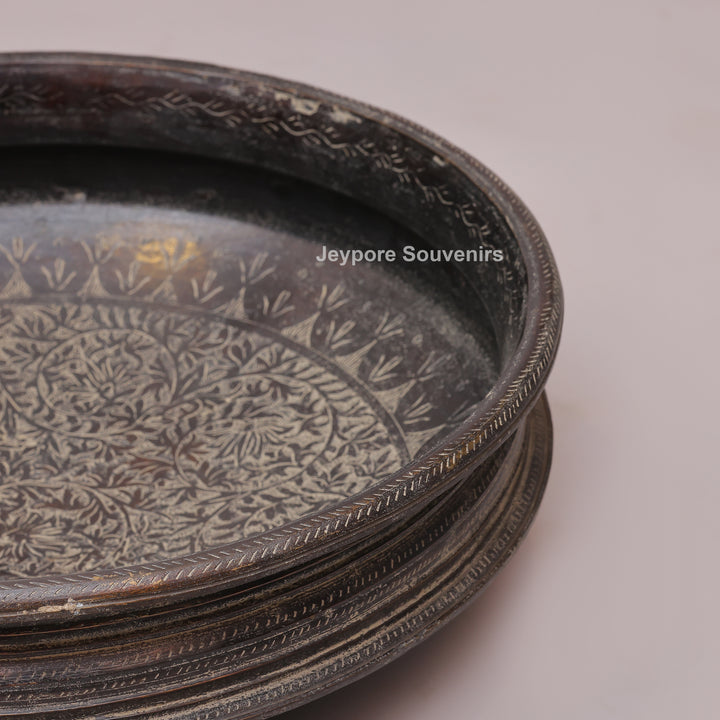 Handcrafted Dark Brass Urli Bowl with Side Handles