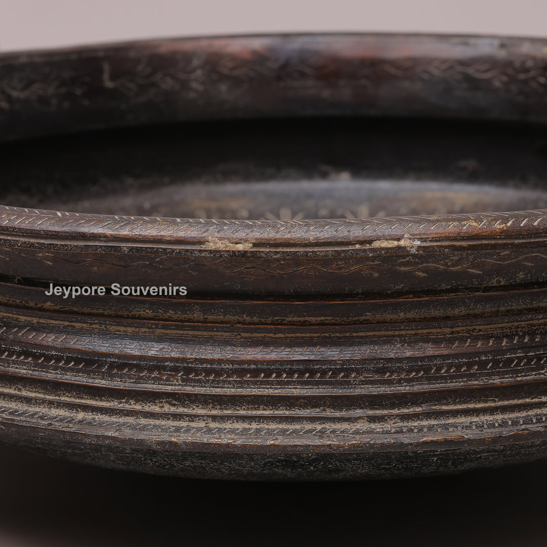 Handcrafted Dark Brass Urli Bowl with Side Handles