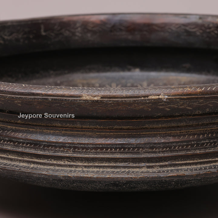 Handcrafted Dark Brass Urli Bowl with Side Handles