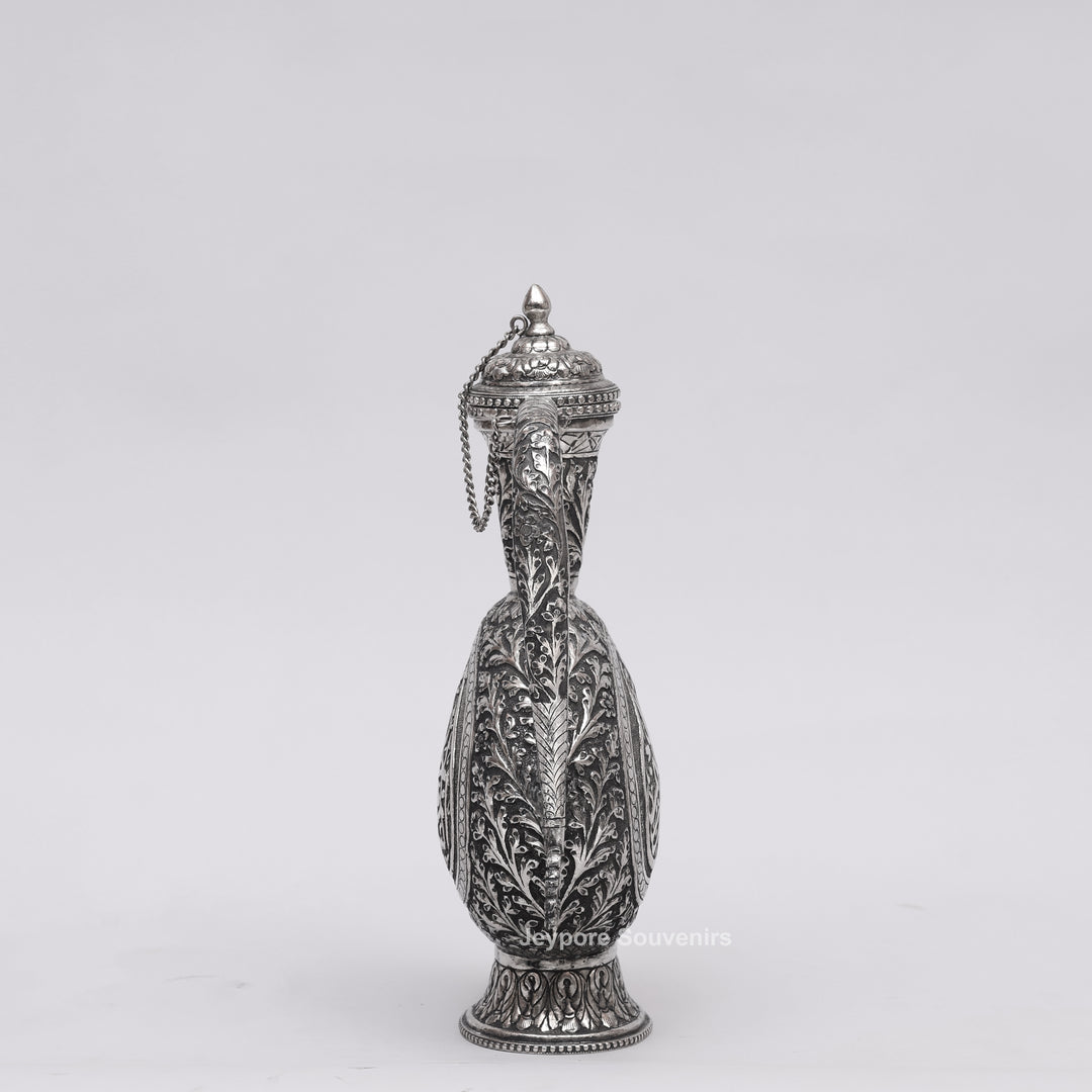 Antique German Silver Hand-Engraved Aftaba Showpiece with Arabic Calligraphy