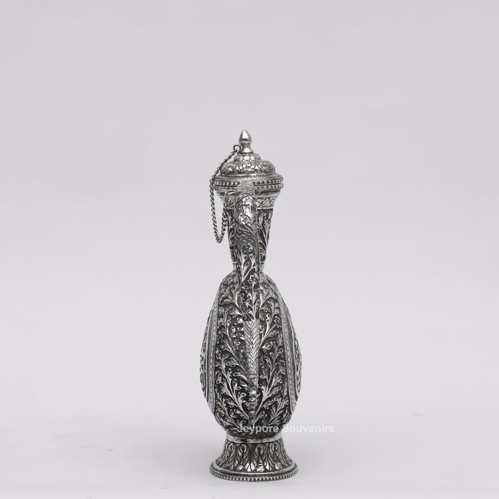 Antique German Silver Hand-Engraved Aftaba Showpiece with Arabic Calligraphy