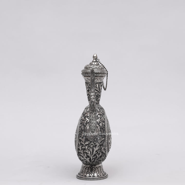 Antique German Silver Hand-Engraved Aftaba Showpiece with Arabic Calligraphy