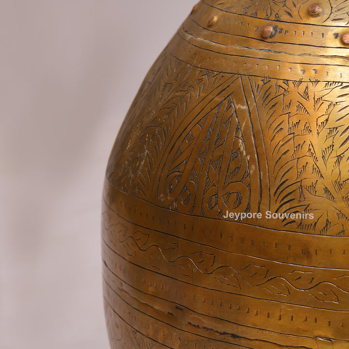 Handcrafted Brass Planter Pot with Ring Handles