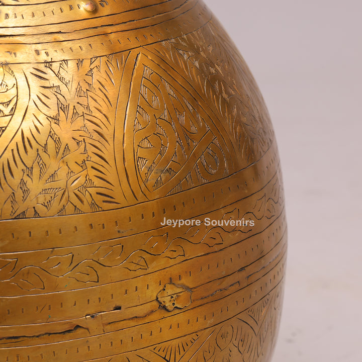 Handcrafted Brass Planter Pot with Ring Handles
