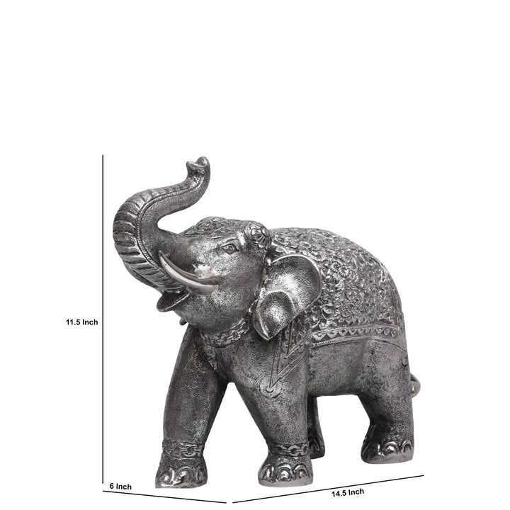 Handcrafted Traditional Silver Finish Elephant Statue