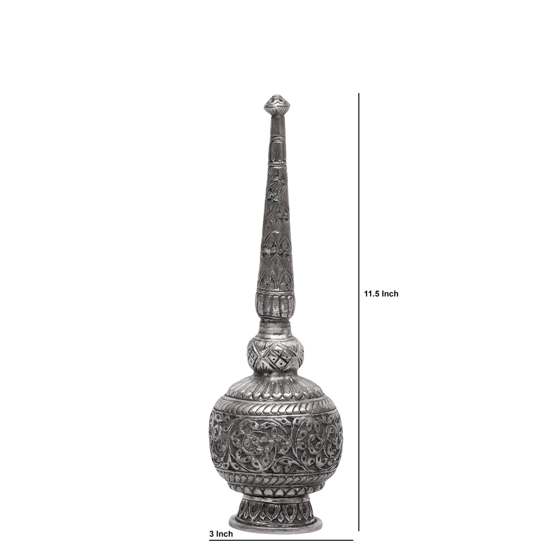 Handcrafted Antique Silver Polished Rosewater Sprinkler