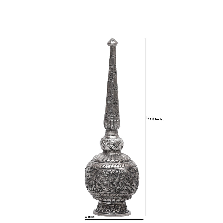 Handcrafted Antique Silver Polished Rosewater Sprinkler