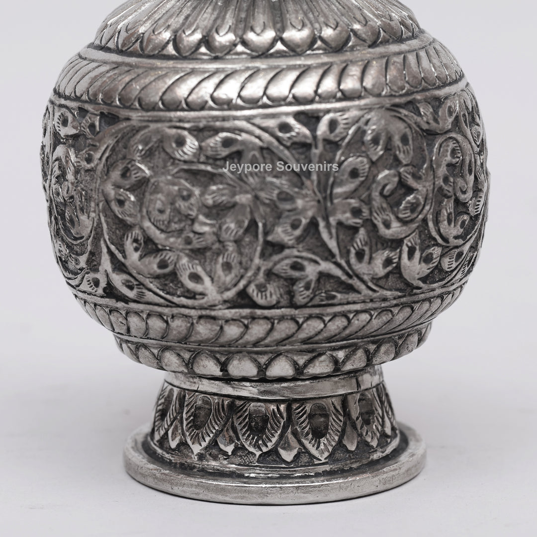 Handcrafted Antique Silver Polished Rosewater Sprinkler