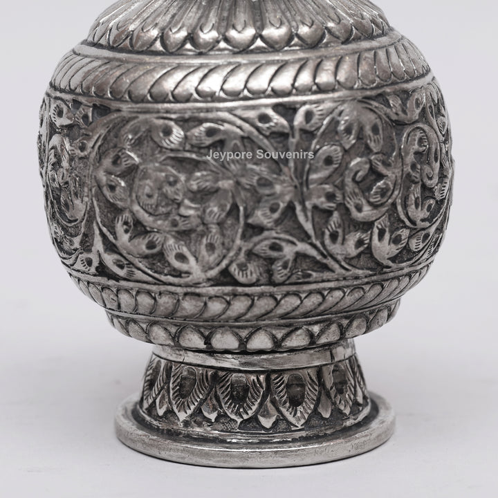 Handcrafted Antique Silver Polished Rosewater Sprinkler