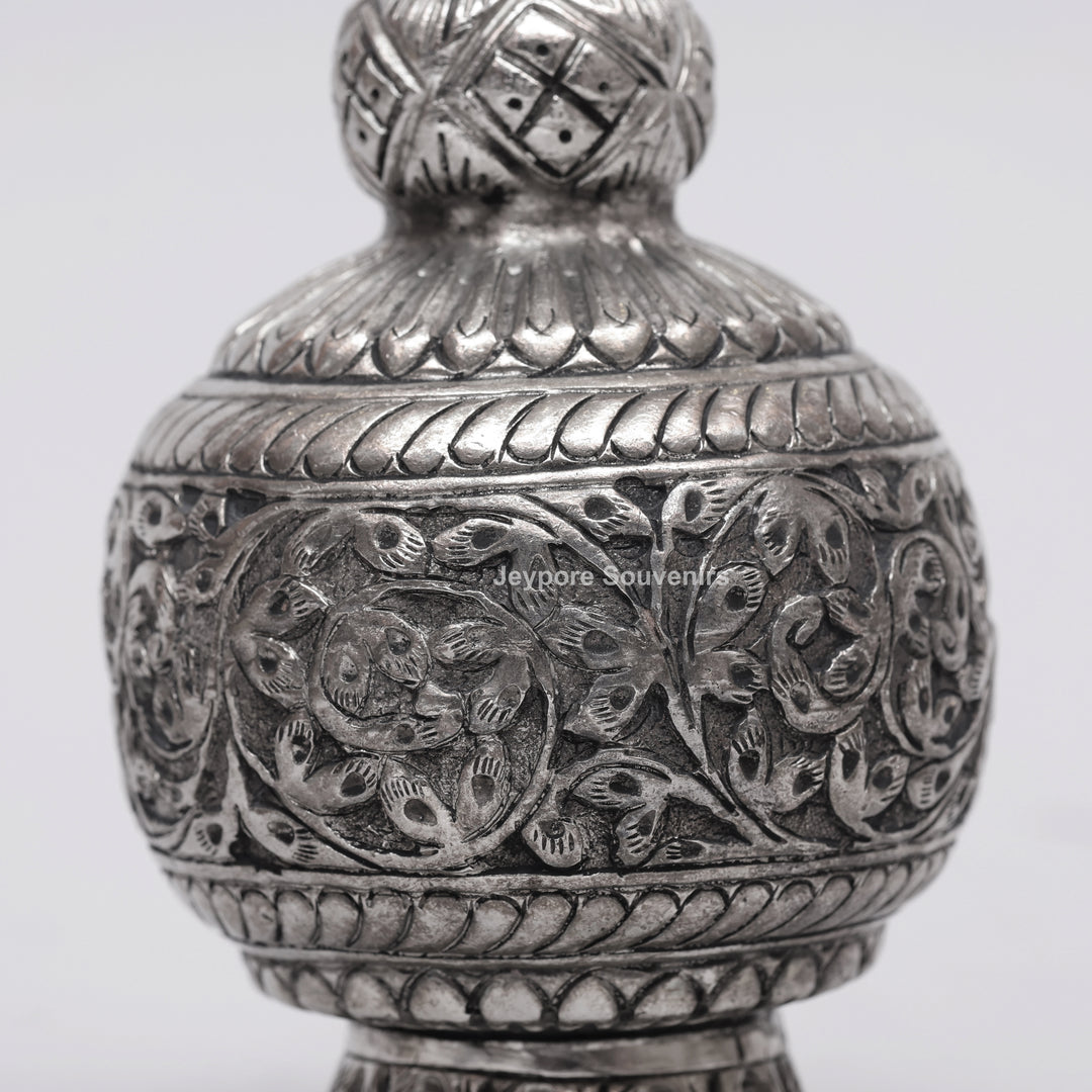 Handcrafted Antique Silver Polished Rosewater Sprinkler
