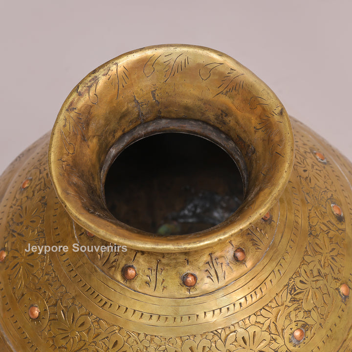Traditional Antique Brass Decorative Planter for Home Décor