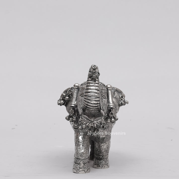 Handcrafted Silver Finish Royal Elephant Figurine