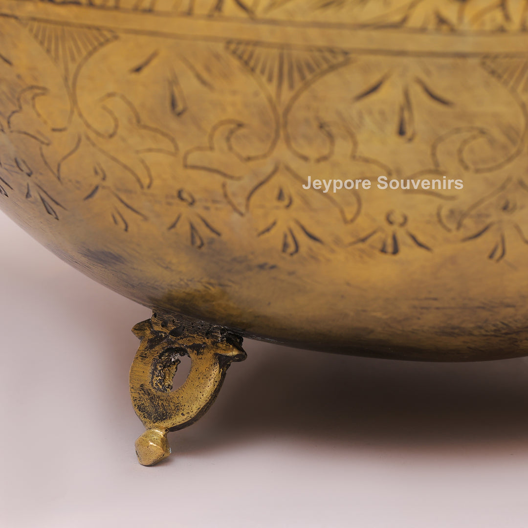 Brass Peacock Handle Decorative Planter Pot for Home Decor