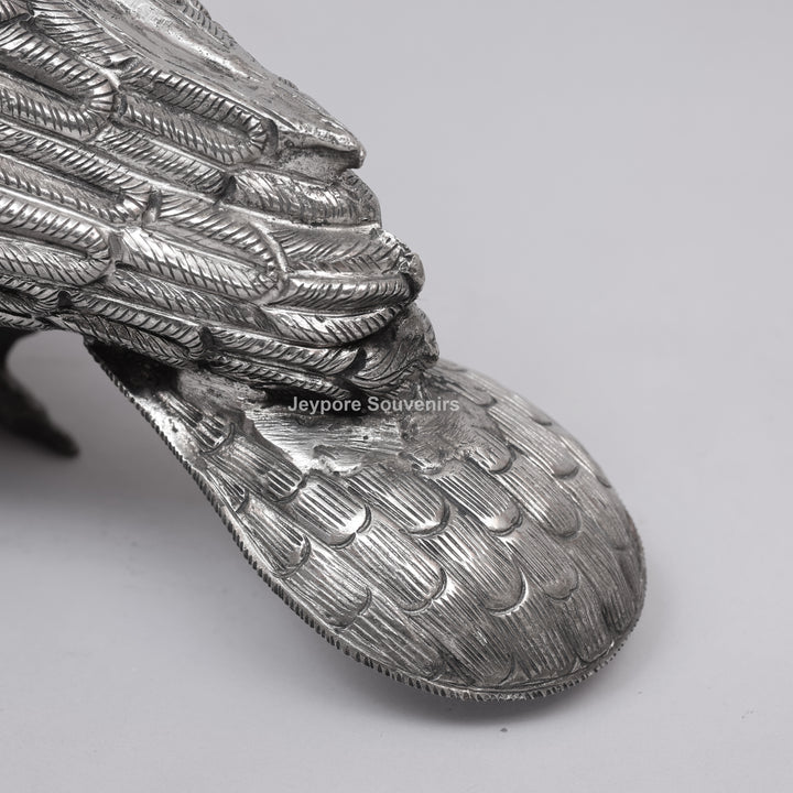 Handcrafted Silver Polished Pigeon Figurine