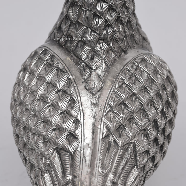 Handcrafted Silver Polished Pigeon Figurine