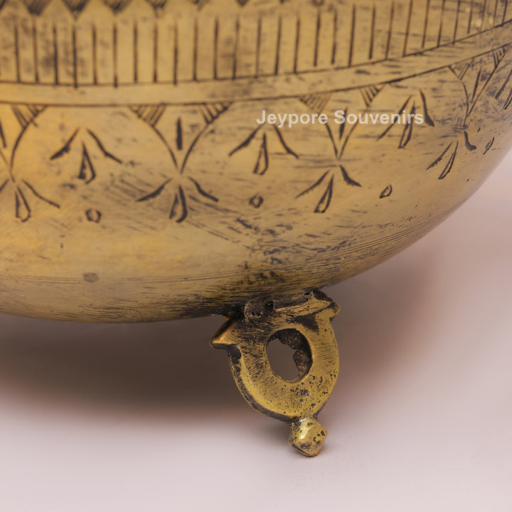 Handcrafted Brass Peacock Handle Decorative Planter for Luxury Home Decor