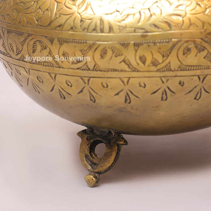 Decorative Peacock Handle Brass Planter for Luxury Home Decor