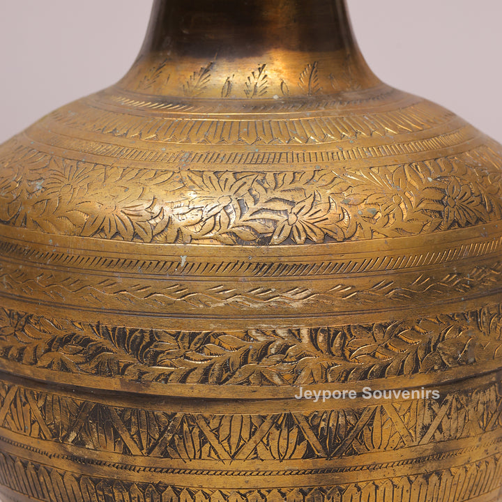 Vintage-Style Brass Planter Pot with Antique Golden Finish