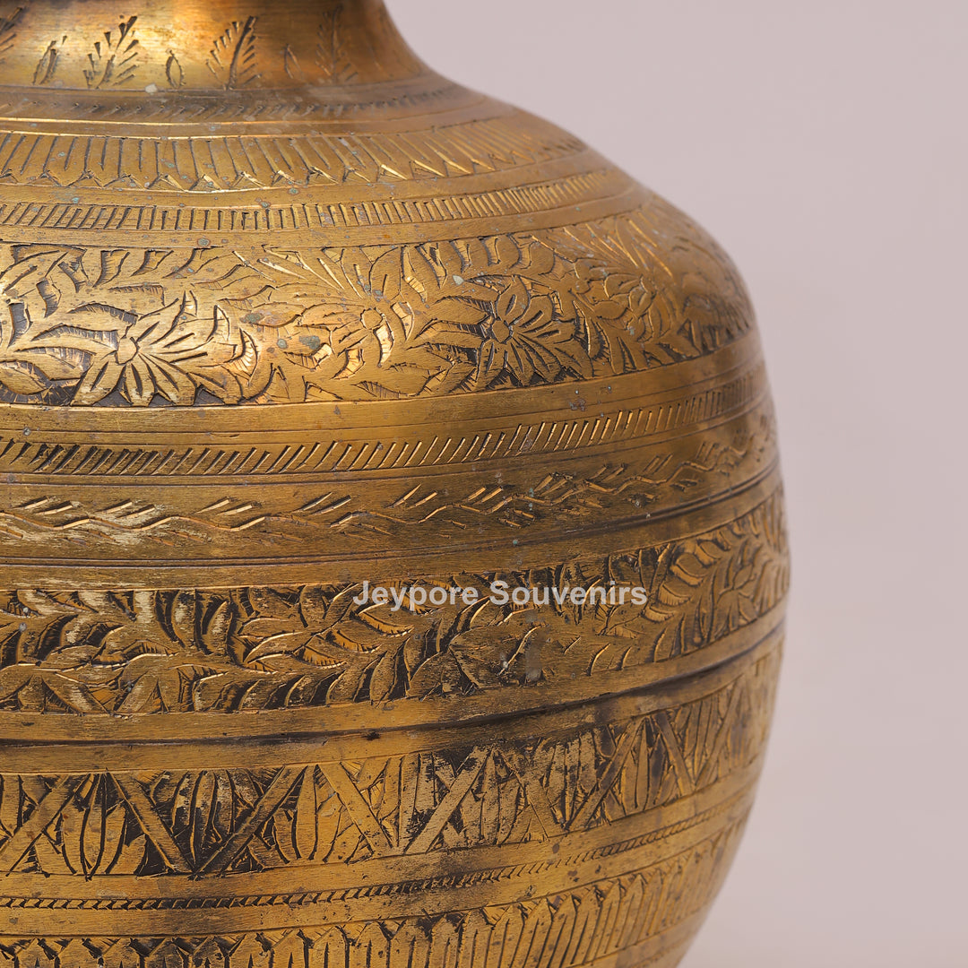 Vintage-Style Brass Planter Pot with Antique Golden Finish