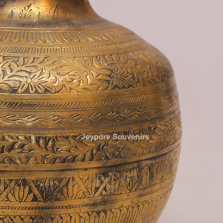 Vintage-Style Brass Planter Pot with Antique Golden Finish