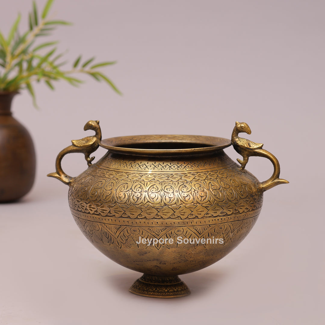 Traditional Handcrafted Brass Planter Pot for Home Decor