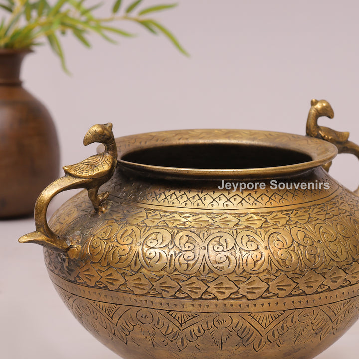 Traditional Handcrafted Brass Planter Pot for Home Decor
