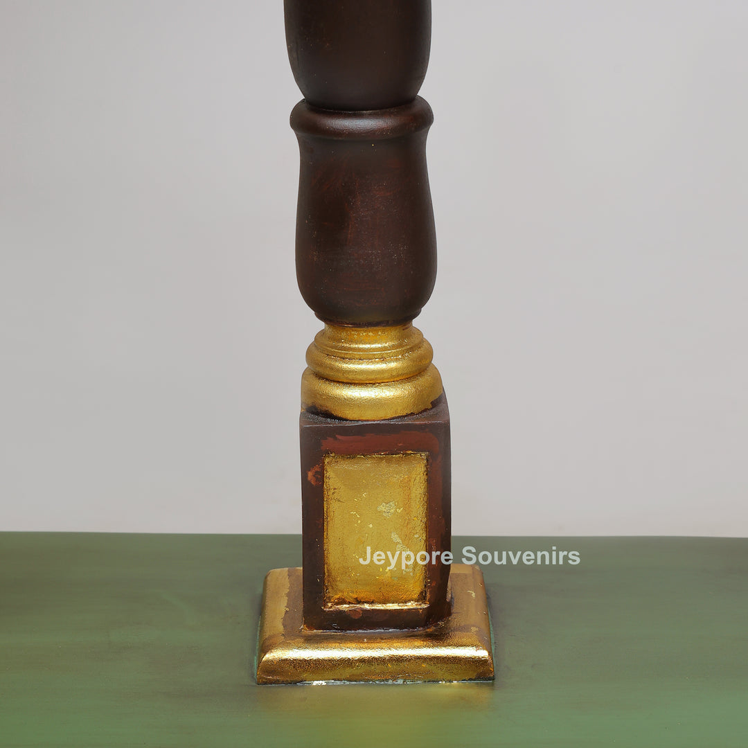 Handcrafted Wooden Flying Horse (Pegasus) Statue with Decorative Base
